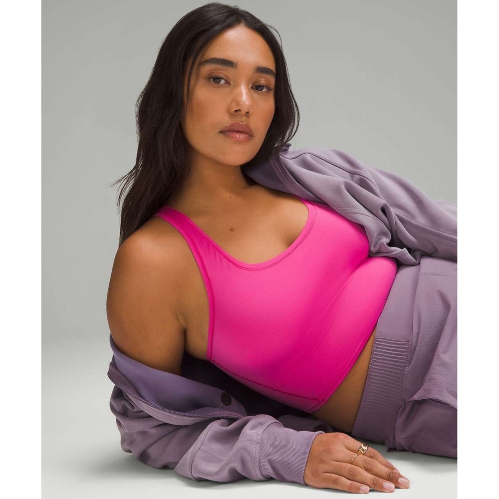 Lululemon Wundermost‎ Ultra-Soft Nulu Scoop-Neck Cropped Tank Sonic Pink Large
